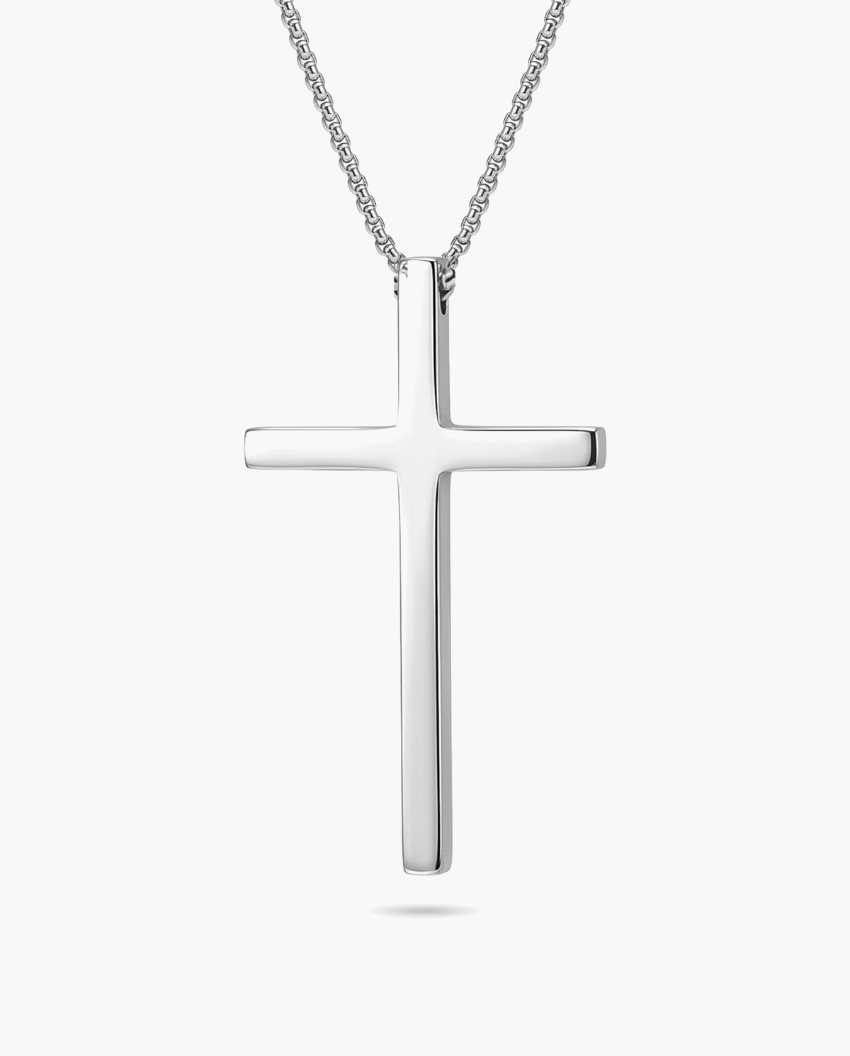 Marco Maveri Minimalist Cross Pendant Necklace, Silver, Large