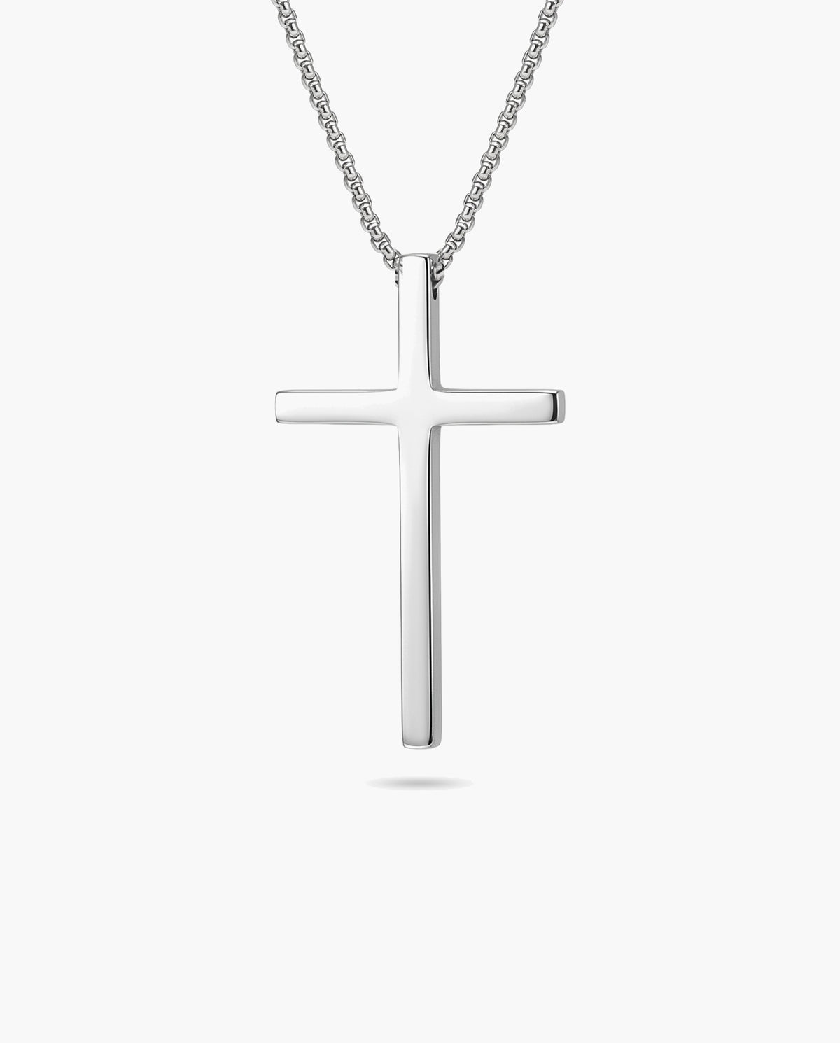 Marco Maveri Minimalist Cross Pendant Necklace, Silver, Medium