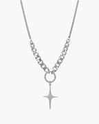 Marco Maveri Mixed Chain with Four-Point Star Pendant, Silver