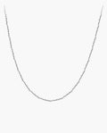 Marco Maveri Polished Cable Link Chain Necklace, Silver, 3 mm wide