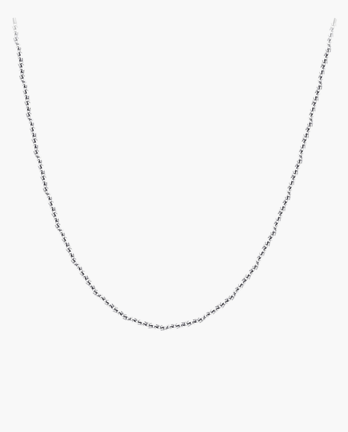 Marco Maveri Polished Cable Link Chain Necklace, Silver, 3 mm wide