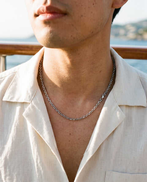 Polished Cable Link Chain Necklace