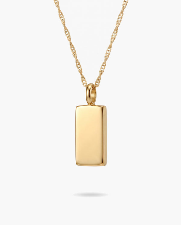 Marco Maveri Rectangular Bar Pendant Necklace, Gold