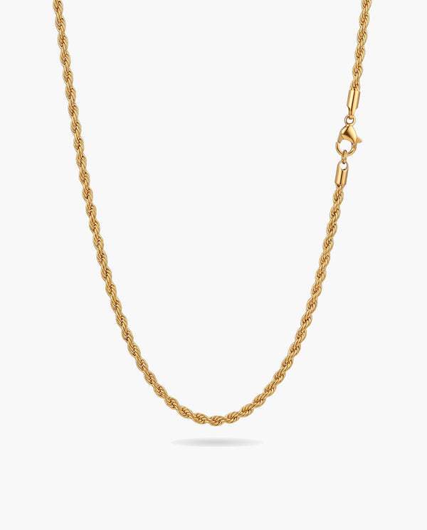 Marco Maveri Rope Chain in Gold-Tone Titanium Steel, Gold
