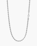 Marco Maveri Rope Chain Necklace in Stainless Steel, Silver, 3 mm wide