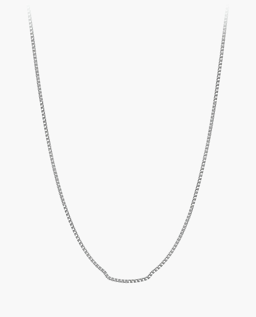 Marco Maveri Stainless Steel Box Chain Necklace, Silver, 1.2 mm wide