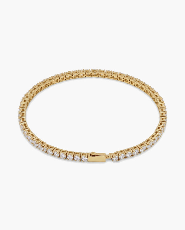 Marco Maveri Tennis Bracelet with Cubic Zirconia, Gold, 3 mm wide