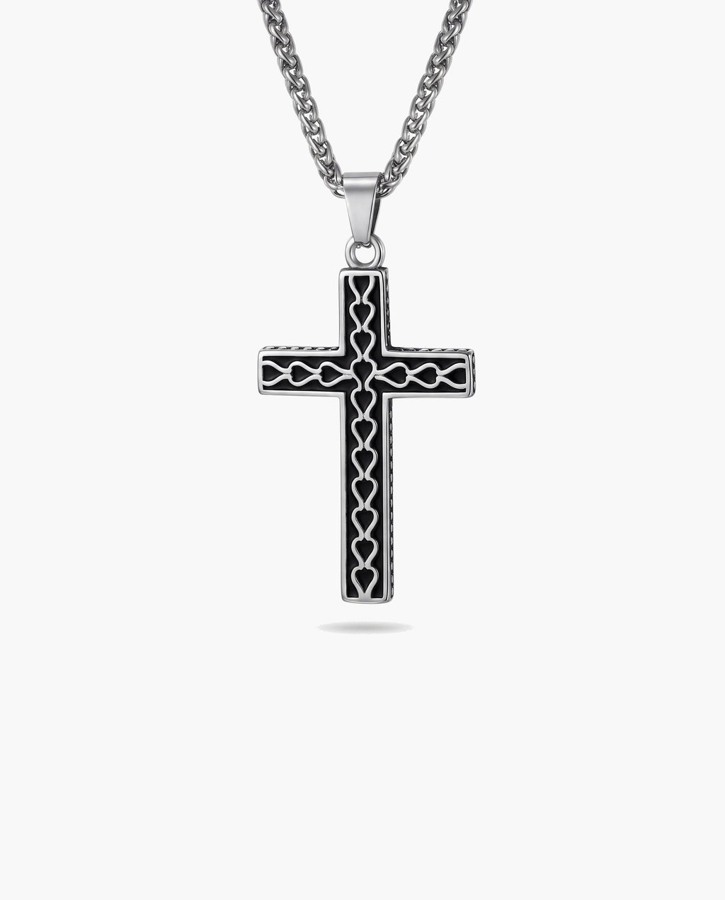 Marco Maveri Textured Cross Pendant Necklace, Silver