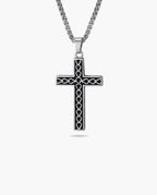 Marco Maveri Textured Cross Pendant Necklace, Silver