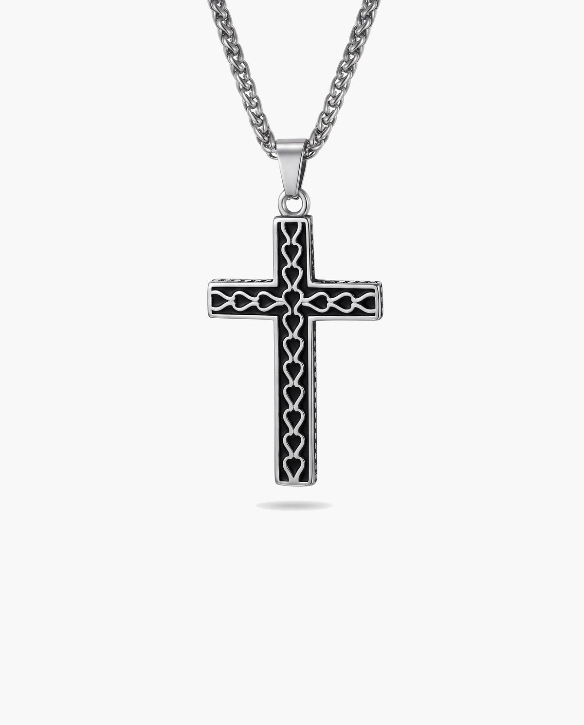 Marco Maveri Textured Cross Pendant Necklace, Silver
