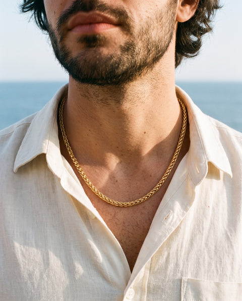 Titanium Steel Wheat Chain Necklace