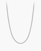 Marco Maveri Titanium Steel Wheat Chain, Silver, 3 mm wide