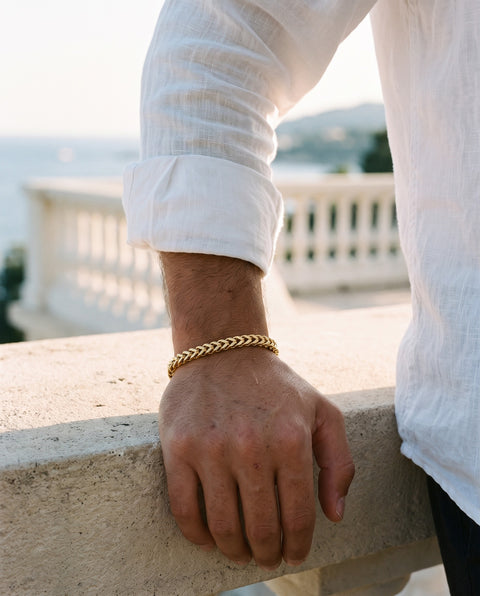 Wheat Link Bracelet in Stainless Steel