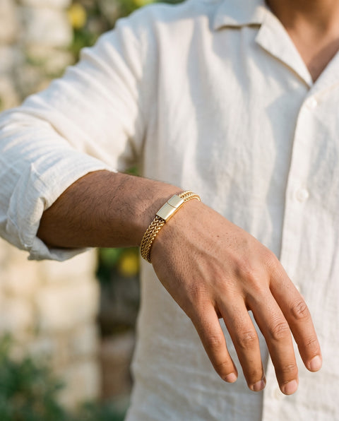Wheat Link Bracelet with Magnetic Clasp