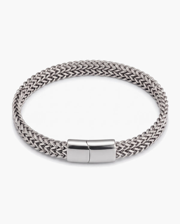 Marco Maveri Wheat Link Bracelet with Magnetic Clasp, Silver