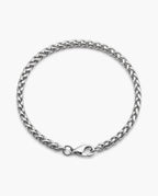 Marco Maveri Wheat Link Chain Bracelet, Silver, 4 mm wide