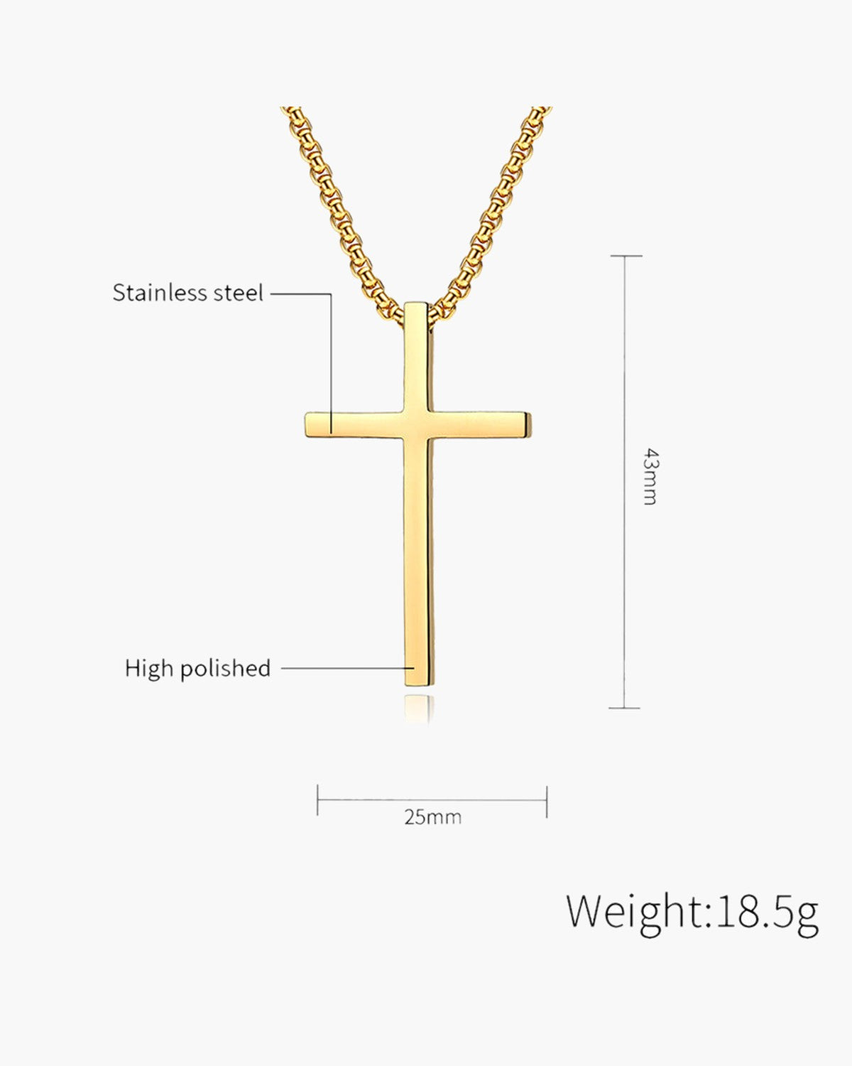 Minimalist Cross Pendant Necklace view 3