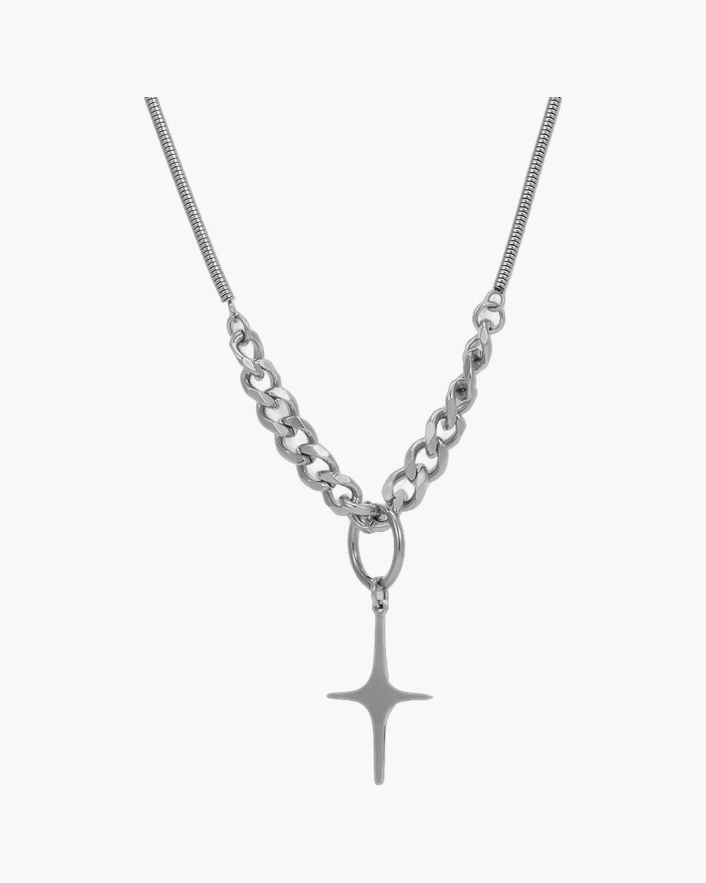 Mixed Chain with Four-Point Star Pendant view 4