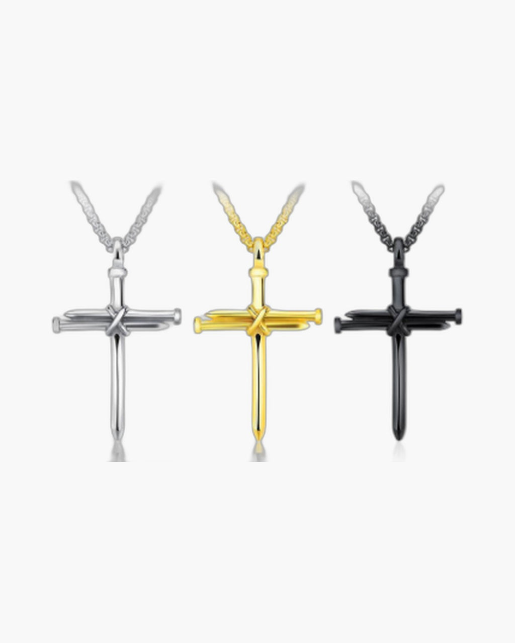Nail Cross Pendant Necklace