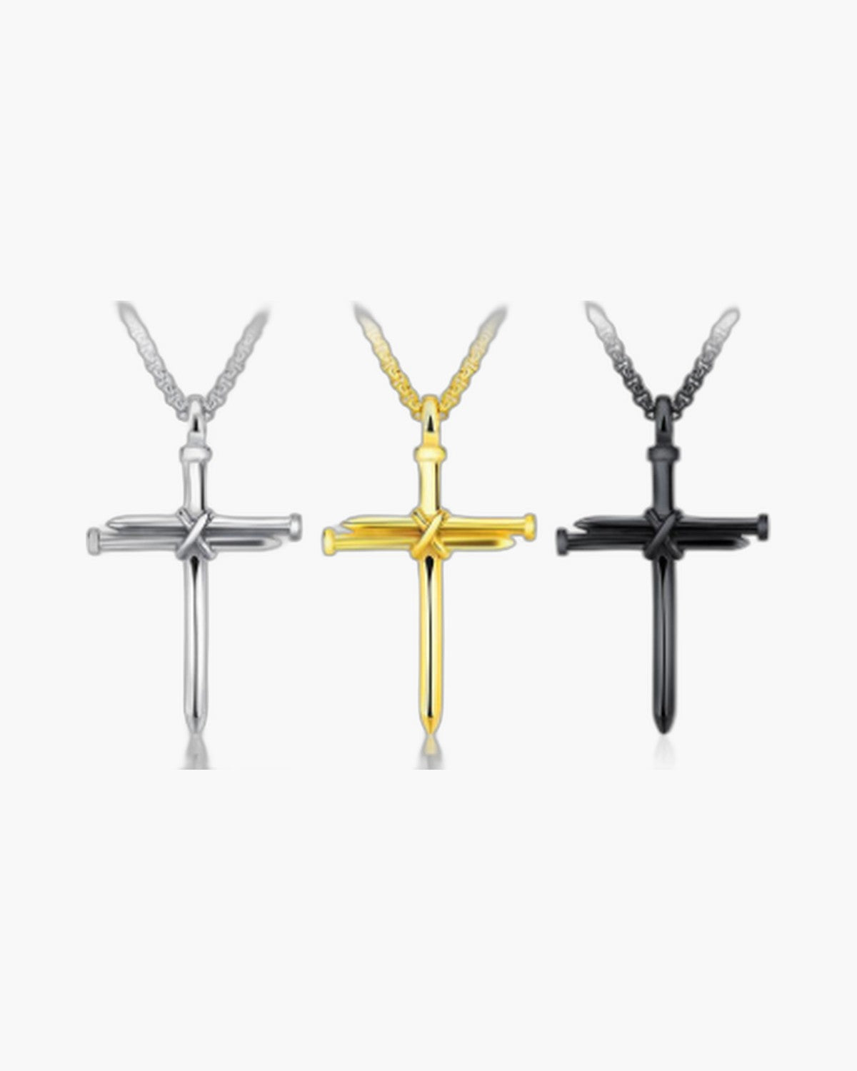 Nail Cross Pendant Necklace