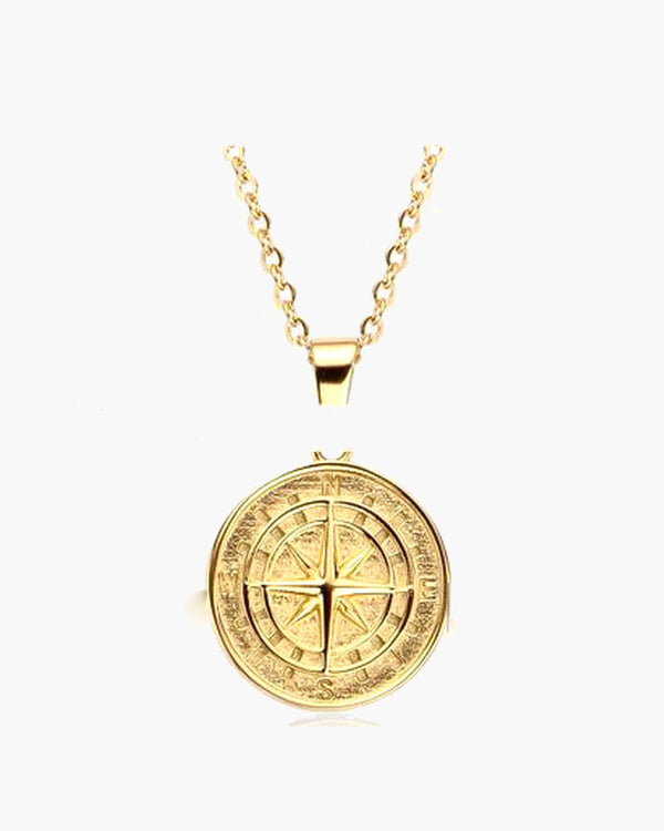 Navigational Compass Pendant Necklace view 2