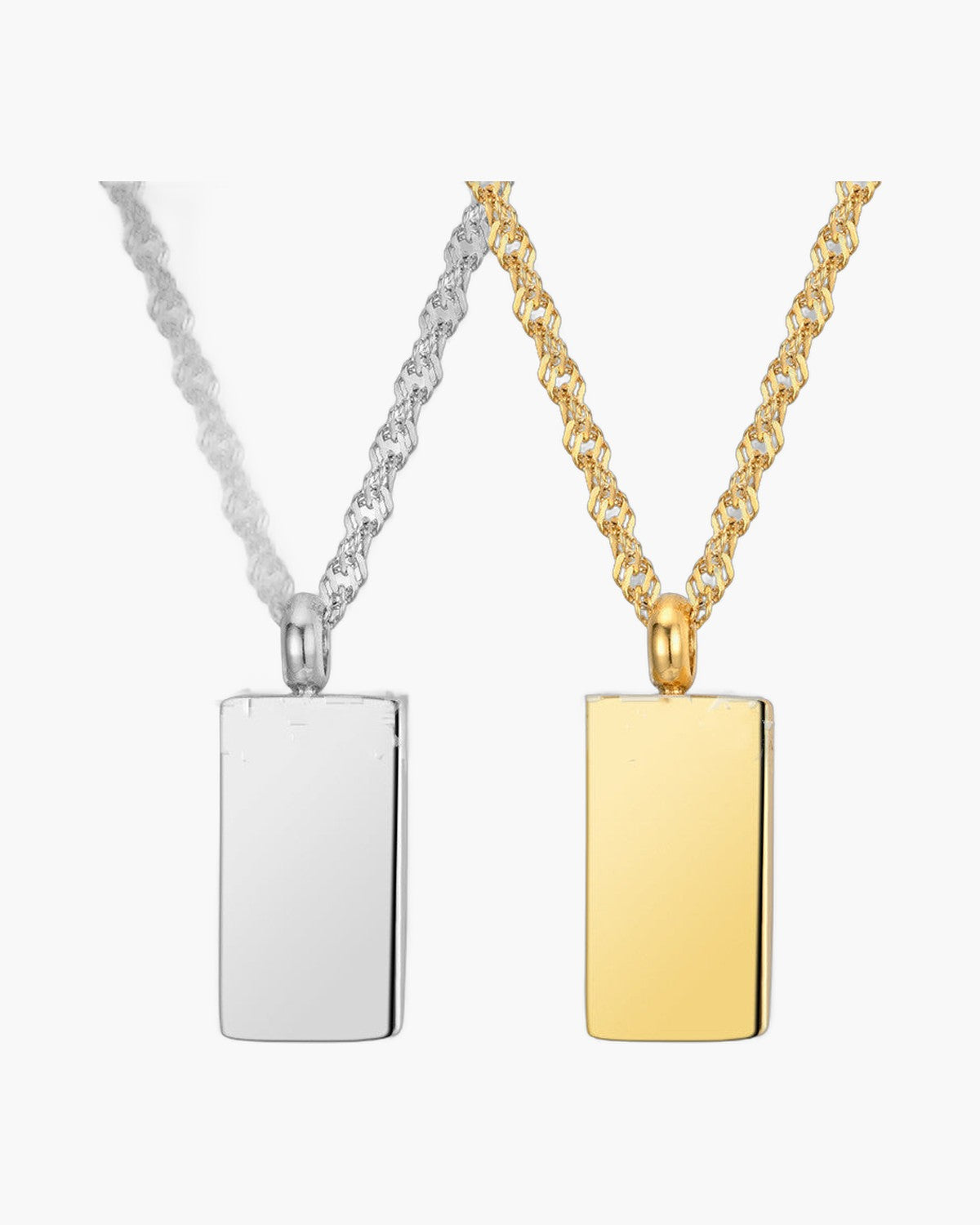 Rectangular Bar Pendant Necklace view 2