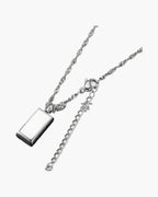 Rectangular Bar Pendant Necklace view 6