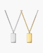 Rectangular Bar Pendant Necklace view 3