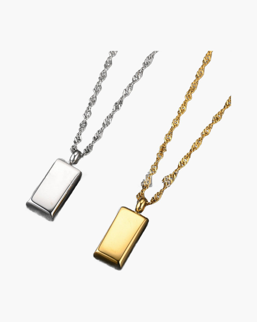 Rectangular Bar Pendant Necklace