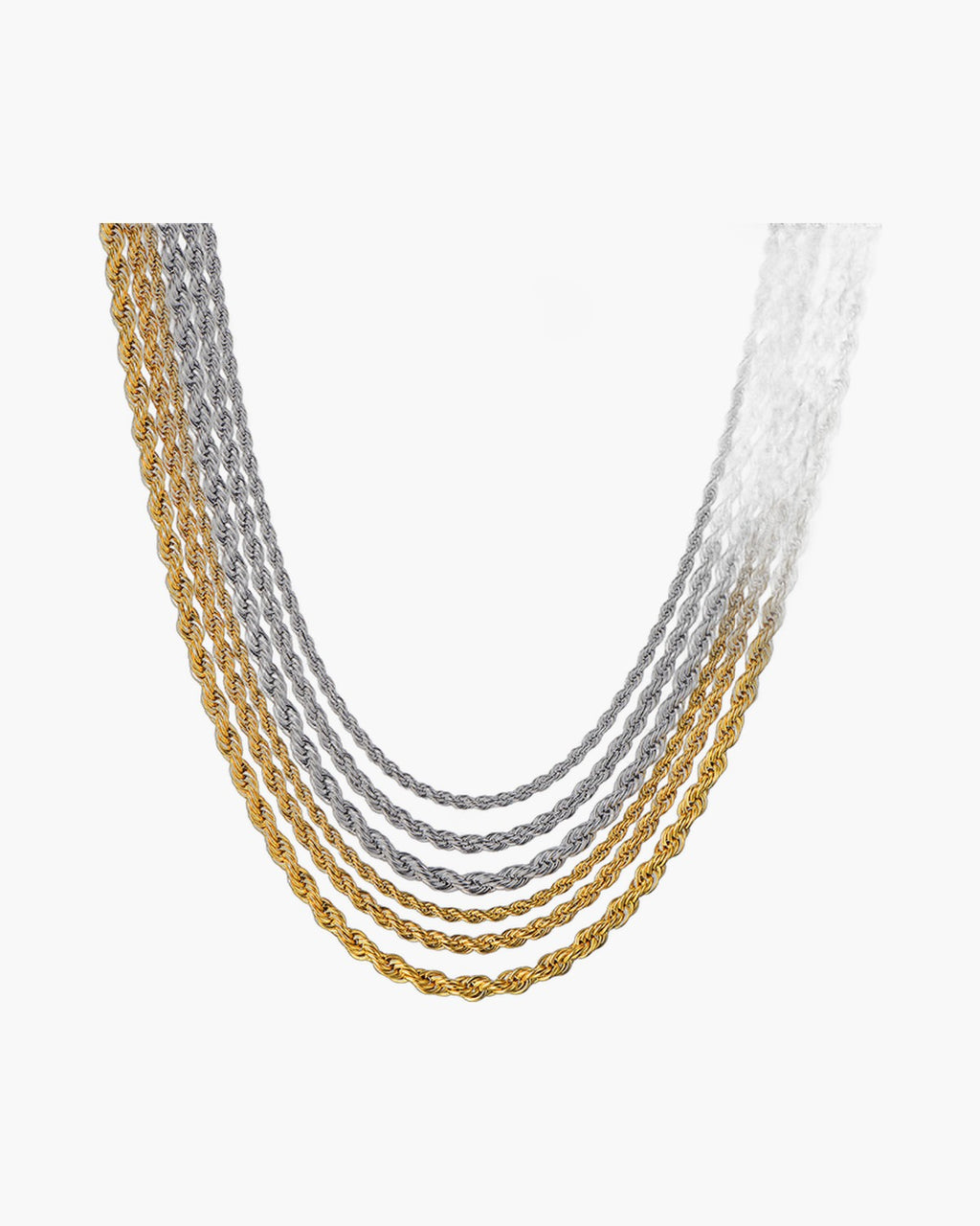 Rope Chain Necklace in Stainless Steel view 3