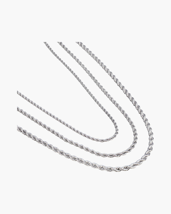 Rope Chain Necklace in Stainless Steel view 2