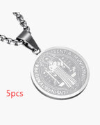 Saint Benedict Medallion Box Chain Necklace view 9