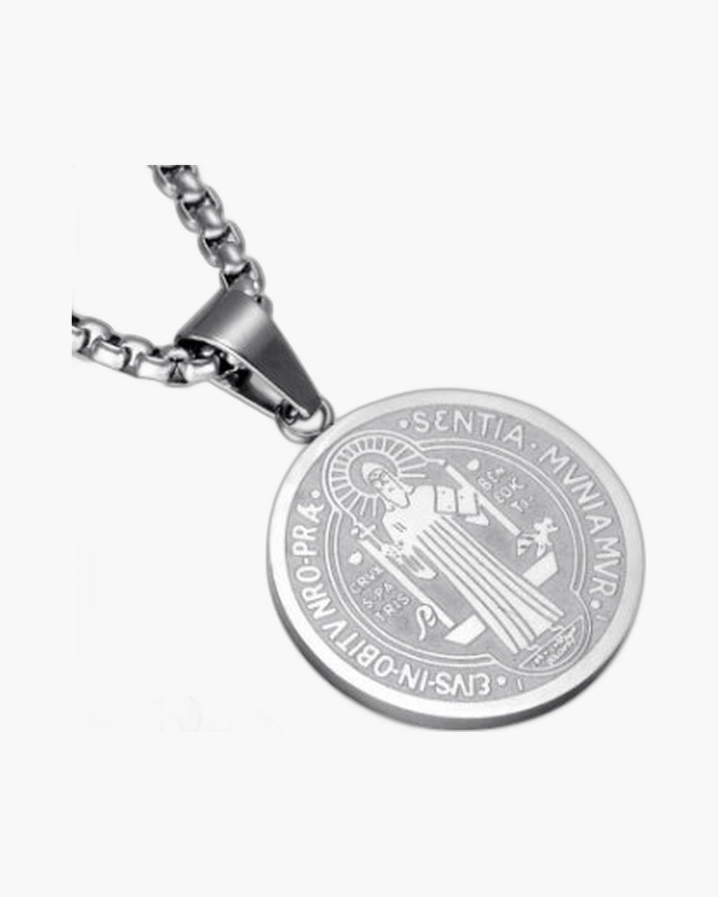 Saint Benedict Medallion Box Chain Necklace view 13