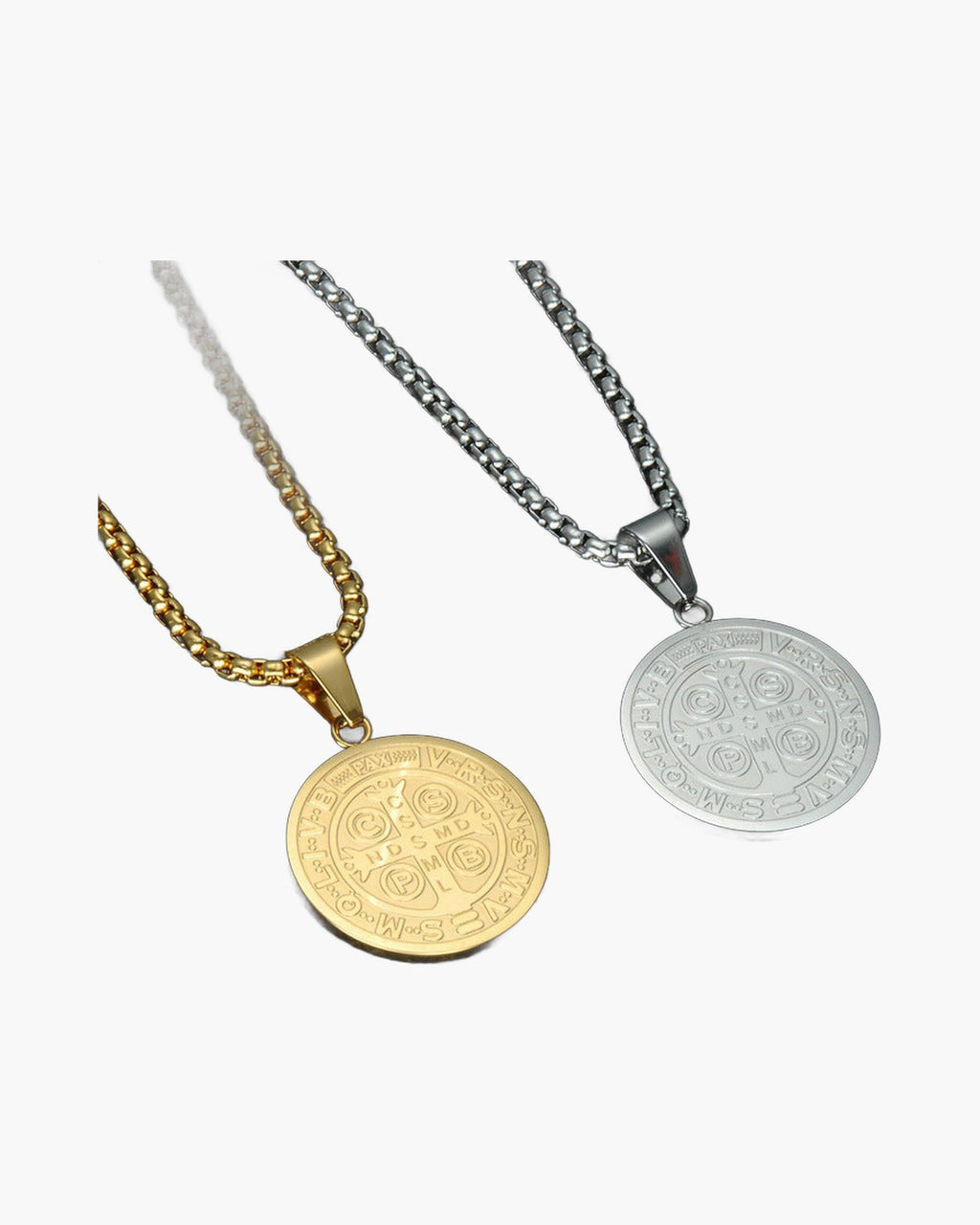 Saint Benedict Medallion Box Chain Necklace view 10