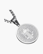 Saint Benedict Medallion Box Chain Necklace