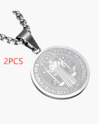 Saint Benedict Medallion Box Chain Necklace view 7