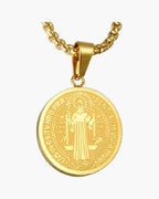 Saint Benedict Medallion Box Chain Necklace view 5