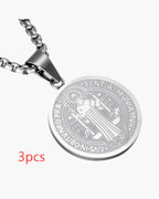 Saint Benedict Medallion Box Chain Necklace view 8