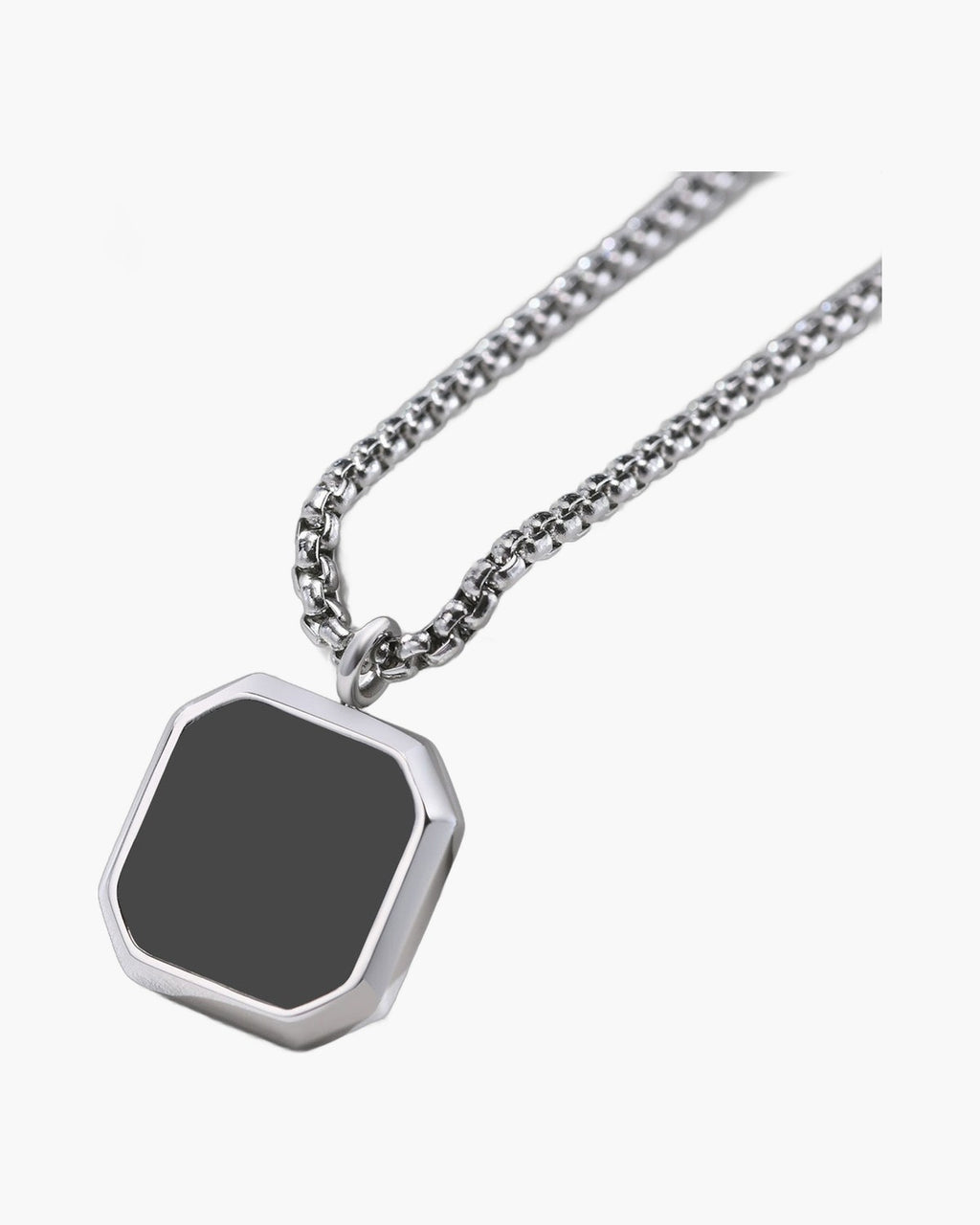 Square Pendant Box Chain Necklace view 7