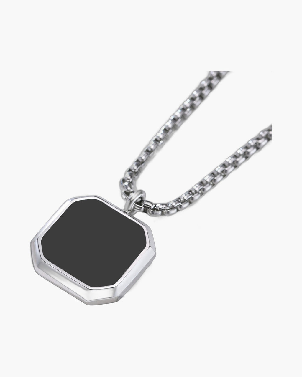 Square Pendant Box Chain Necklace view 3
