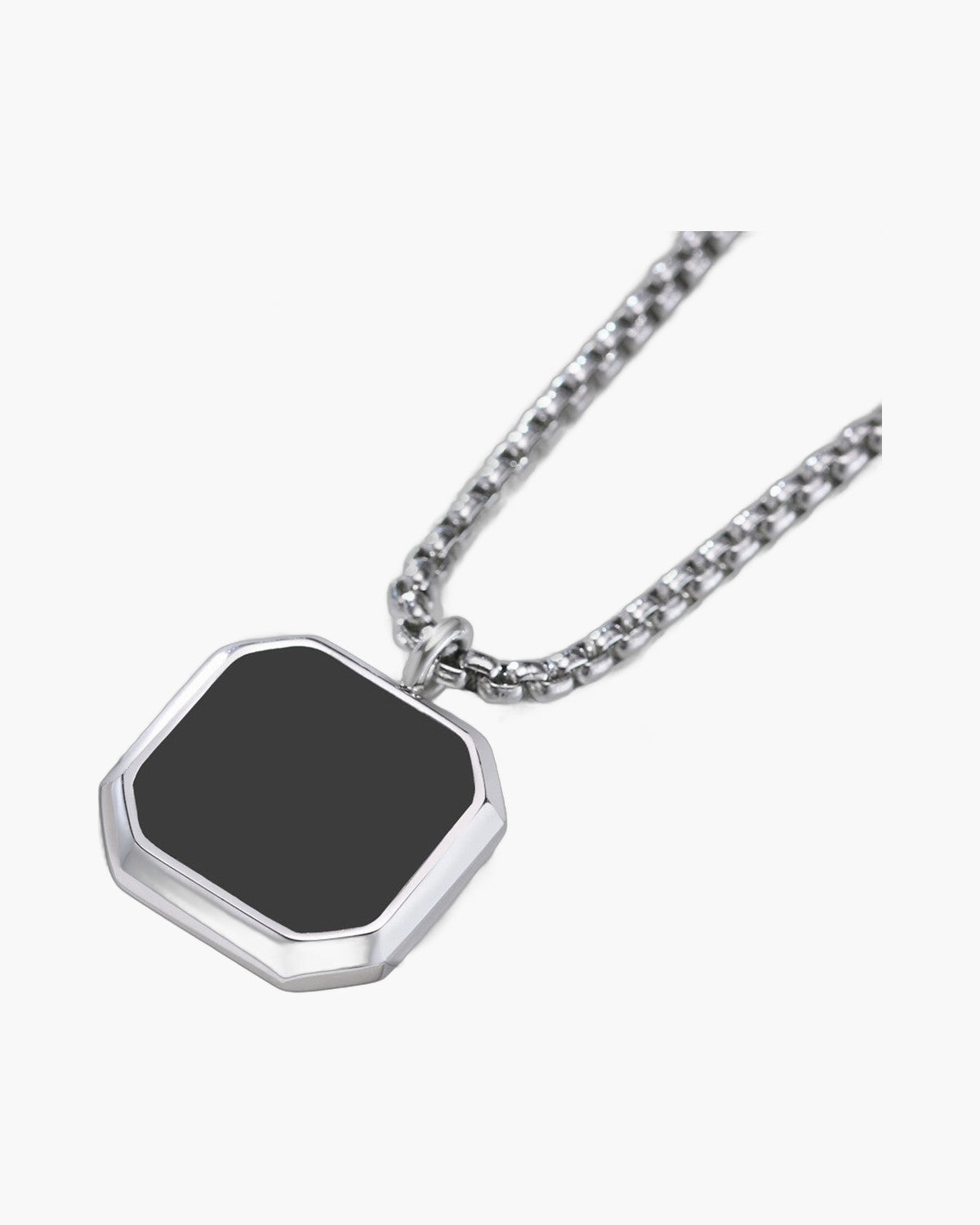 Square Pendant Box Chain Necklace view 3