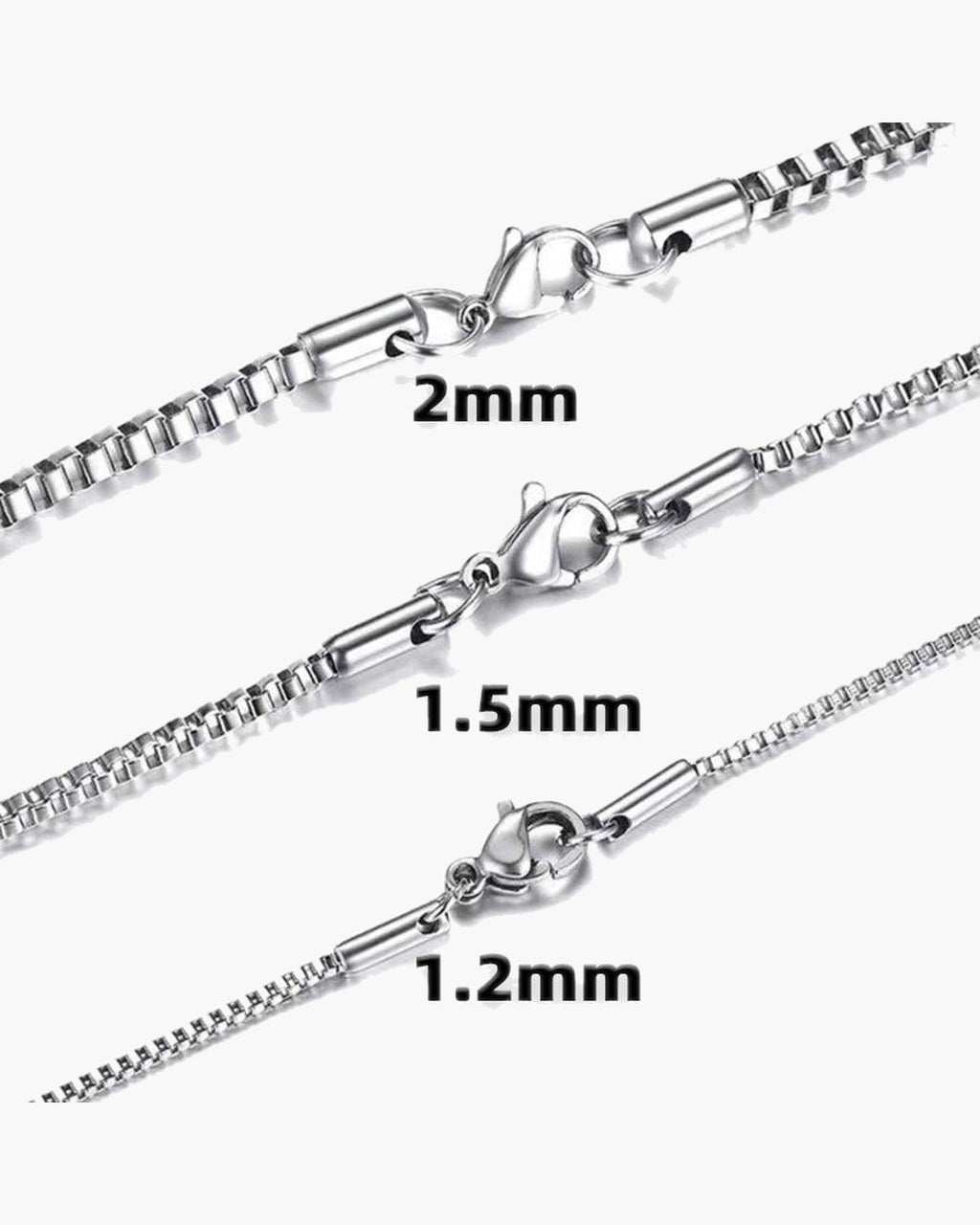 Stainless Steel Box Chain Necklace view 13