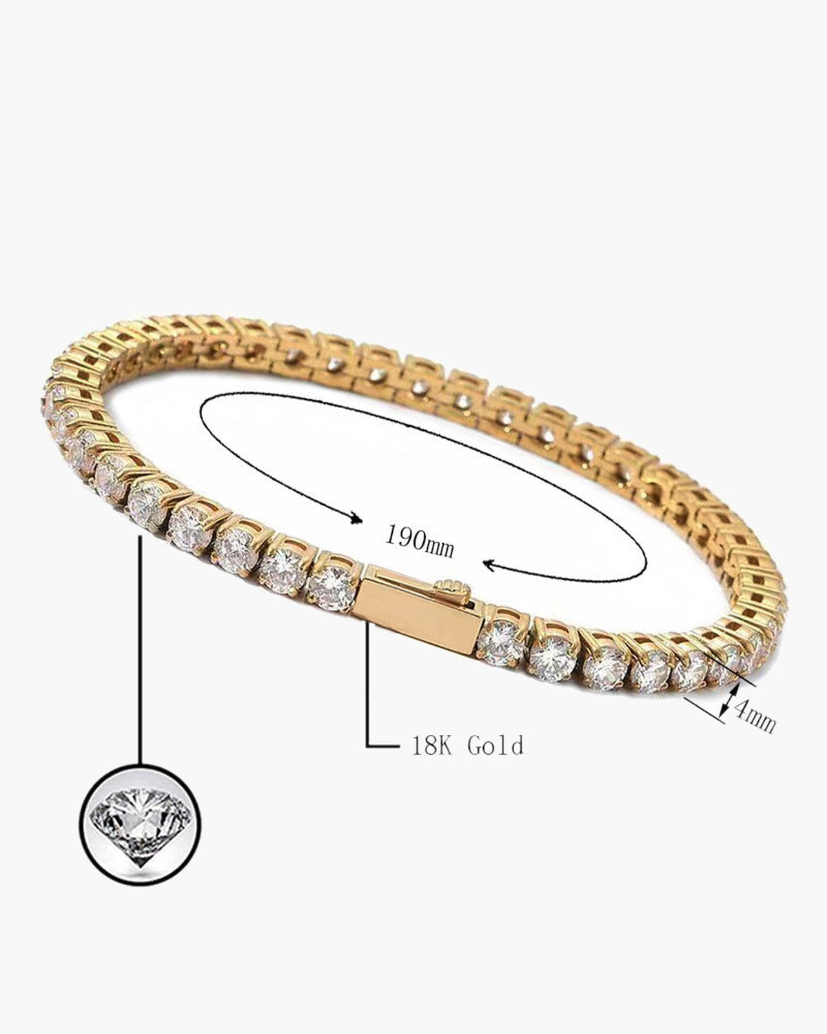 Tennis Bracelet with Cubic Zirconia view 2