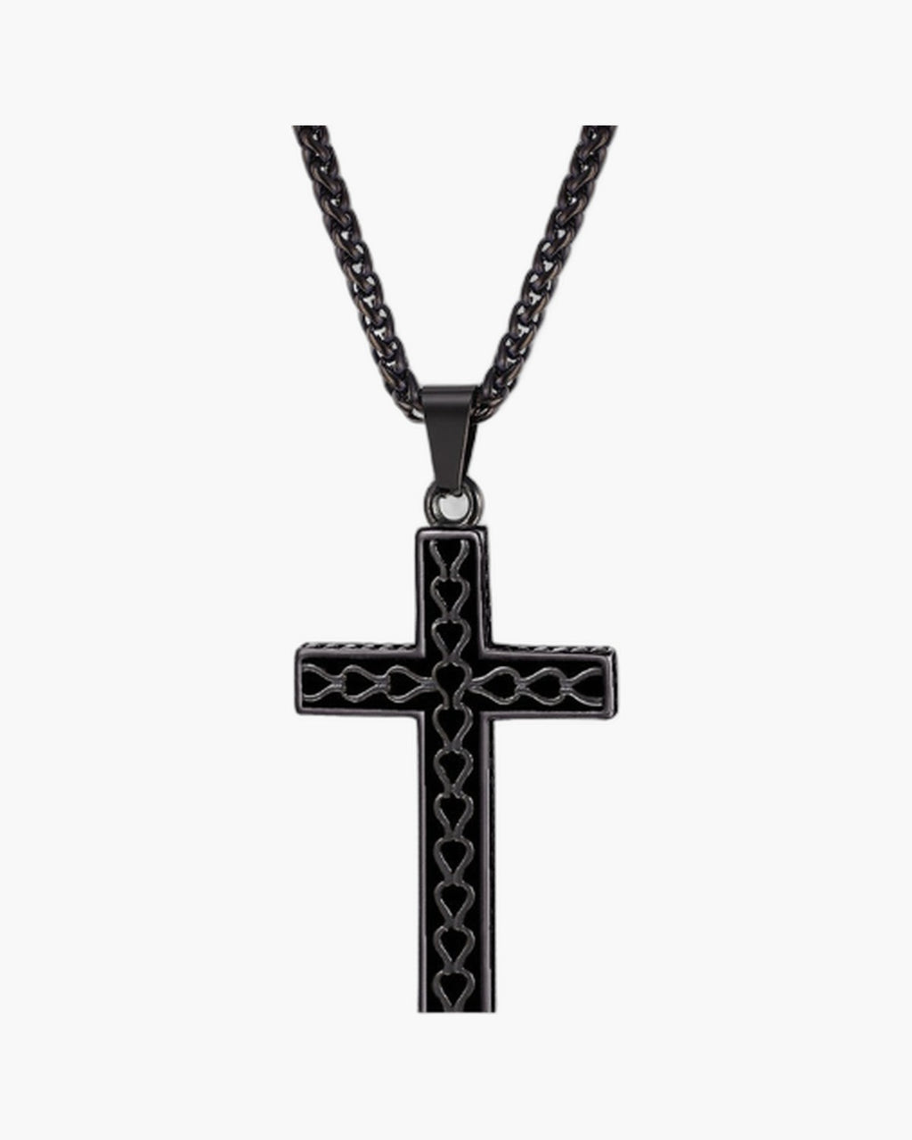 Textured Cross Pendant Necklace