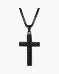 Textured Cross Pendant Necklace