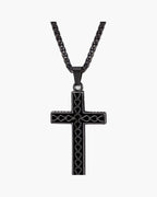 Textured Cross Pendant Necklace