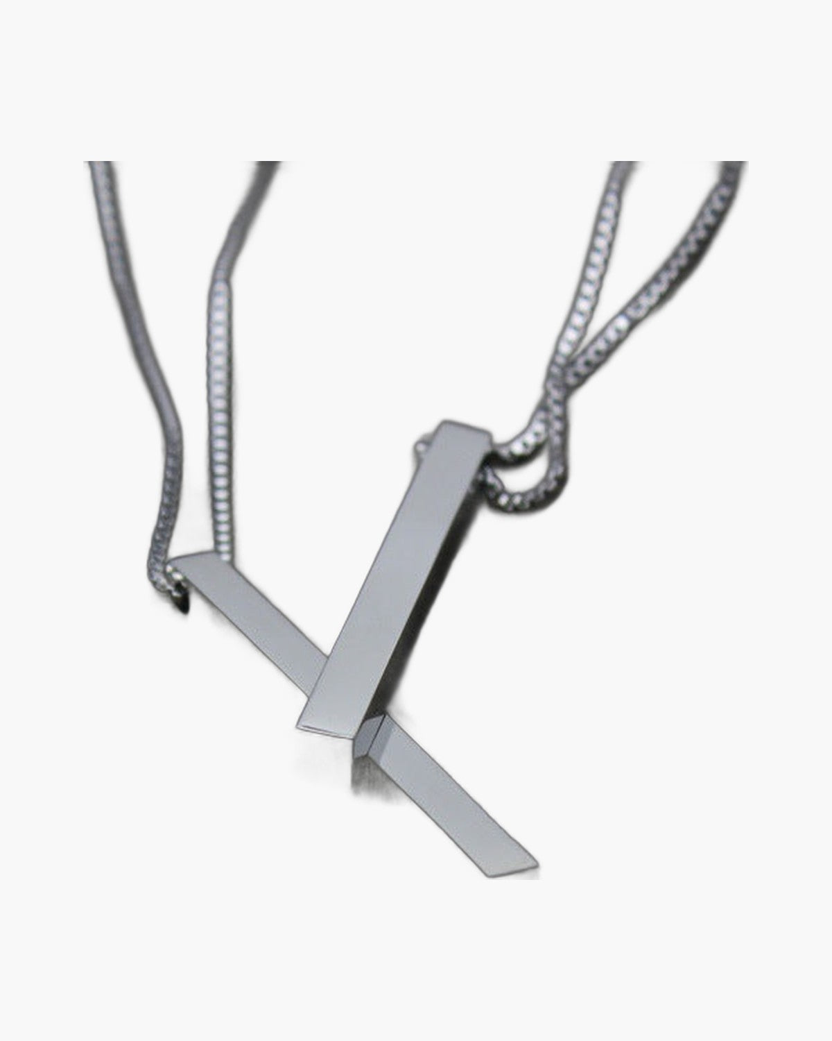 Titanium Steel Box Chain with Bar Pendant view 4