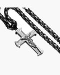 Titanium Steel Byzantine Chain with Crucifix Pendant view 5
