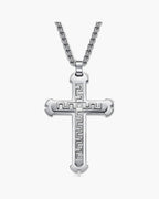 Two-Tone Inlaid Cross Pendant Necklace view 4