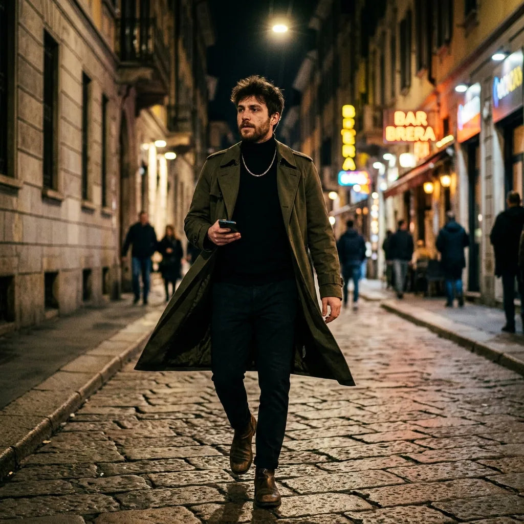 Night Milan street silver Figaro